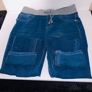 Wonder Nation Large 10/12 Girl Jeans Glitter Waist